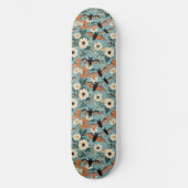 Bloemlappendeken Halloween Vleermuizen & Bloemen Persoonlijk Skateboard (Voorkant)