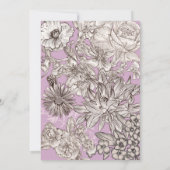  bloemlavendel Paarse moderne bruiloft Kaart (Achterkant)