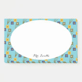 Bloemleraar Aqua Aangepaste Naam Post-it® Notes (Voorkant)