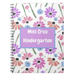 Bloemleraar naam/graad Kleurrijk  Notitieboek