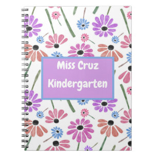 Bloemleraar naam/graad Kleurrijk Notitieboek