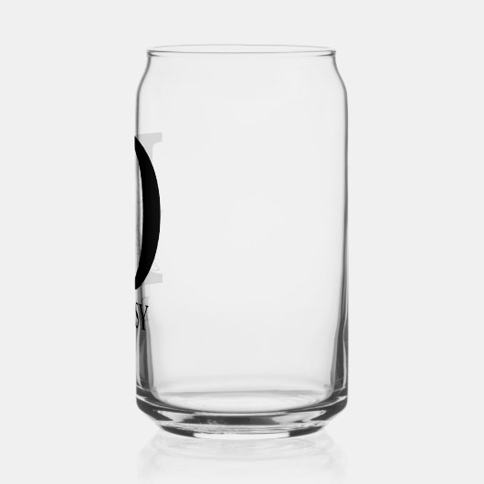 Bloemletter D Monogram en gepersonaliseerde naam Blikvorm Glas (Links)