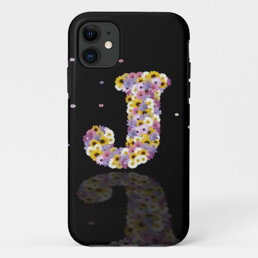 Bloemletter J Case-Mate iPhone Case (Achterkant)
