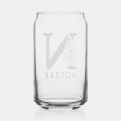Bloemletter N Monogram en gepersonaliseerde naam Blikvorm Glas (Achterkant)