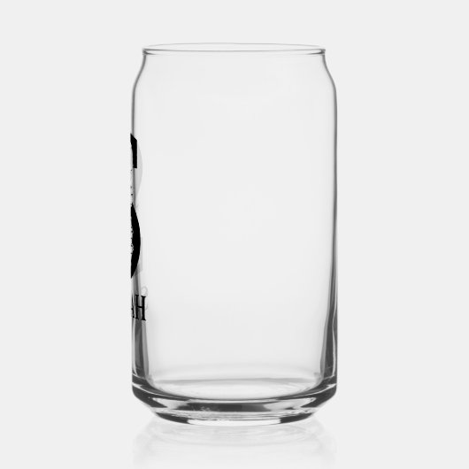 Bloemletter S Monogram en gepersonaliseerde naam Blikvorm Glas (Links)