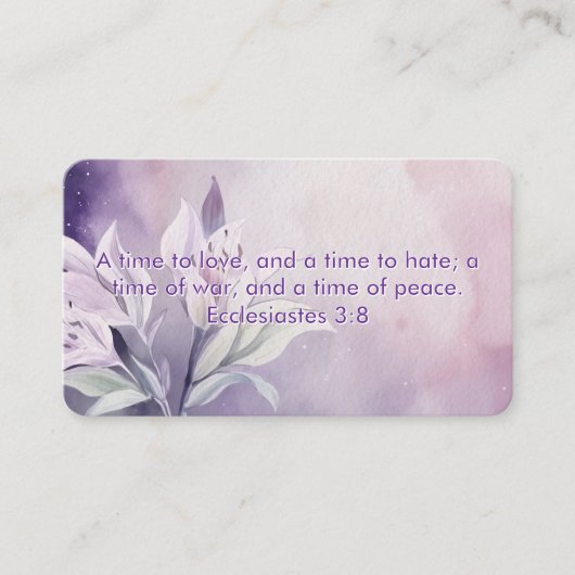 Bloemlezing Prediker 3:8 KJV Bijbelvers Visitekaartje (Voorkant)