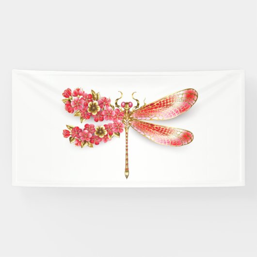 Bloemlibel met juwelen sakura spandoek (Horizontaal)