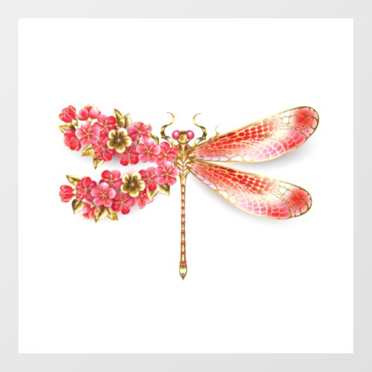 Bloemlibel met sieraden sakura raamsticker (Vel)