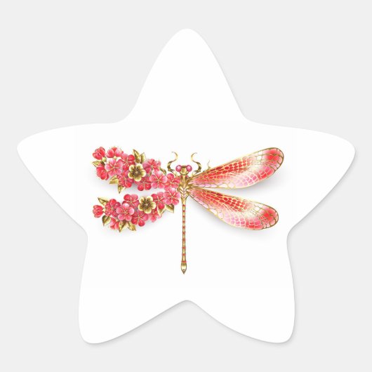 Bloemlibel met sieraden sakura ster sticker (Voorkant)