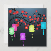 Bloemlichten en lantaarns Uitnodiging (Achterkant)