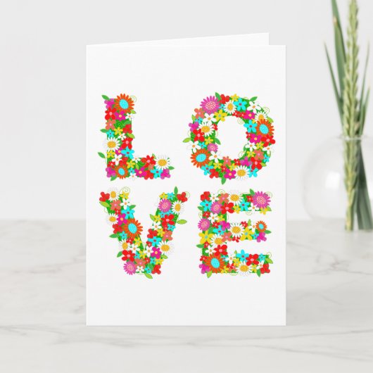 bloemliefde feestdagen kaart (Voorkant)