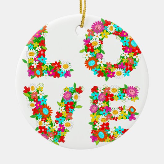 bloemliefde keramisch ornament (Voorkant)