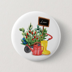 Bloemliefdesknobbels kunnen rubberen laarzen drenk ronde button 5,7 cm