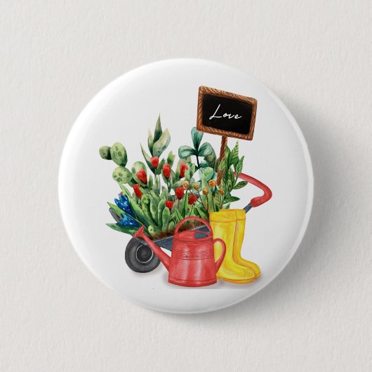 Bloemliefdesknobbels kunnen rubberen laarzen drenk ronde button 5,7 cm (Voorkant)