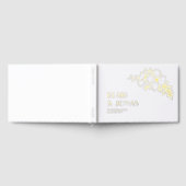 Bloemlijn Art Wit Gouden Folie Wedding Gastenboek (Volledig)