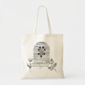  BLOEMLIJN KUNST MET QUOTE TOTE BAG (Voorkant)