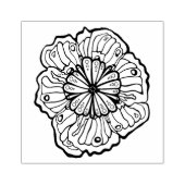 Bloemlijn tekening hout kunst stempel (Afrduk)