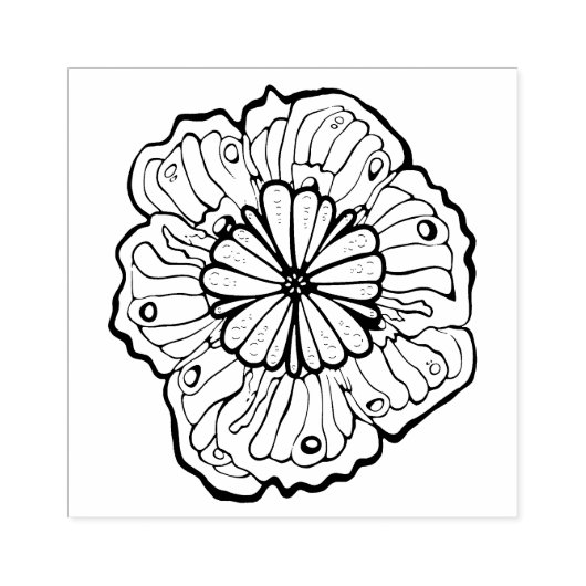 Bloemlijn tekening hout kunst stempel (Afrduk)