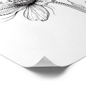 Bloemlijntekening in zwart en wit poster (Hoek)