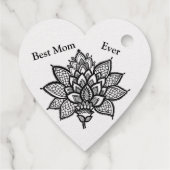 Bloemlijntekenkunst Moederdag folie Bedankjes Labels (Achterkant)