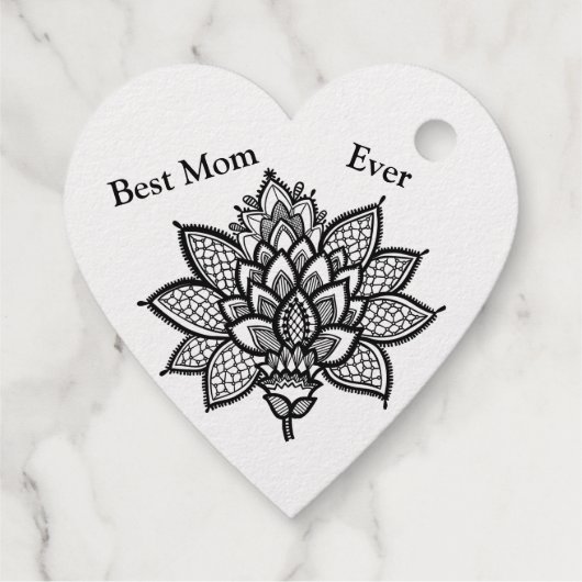 Bloemlijntekenkunst Moederdag folie Bedankjes Labels (Achterkant)