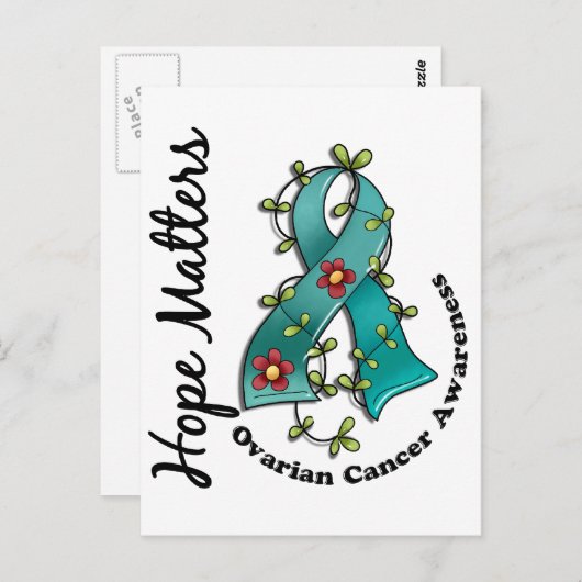 Bloemlint 4 Hoop Maakt Eierstokkanker uit Briefkaart (Voorkant / Achterkant)