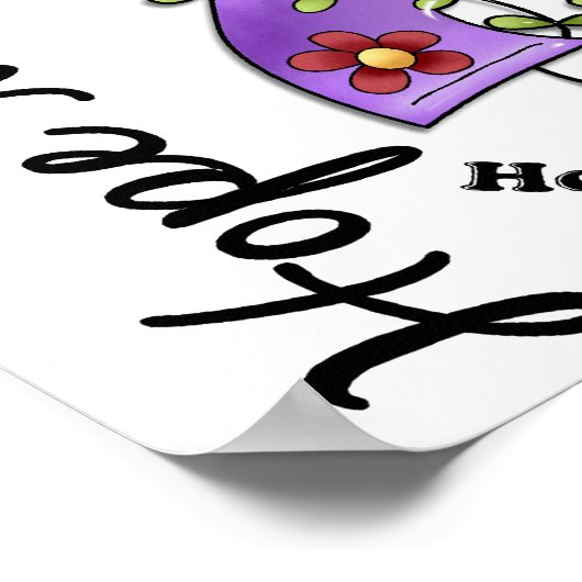 Bloemlint 4 Hope speelt hodgkin's lymfoom Poster (Hoek)