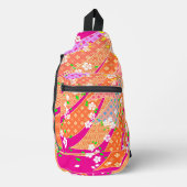 Bloemlint kimono patroon sling bag (Voorkant)