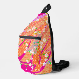 Bloemlint kimono patroon sling bag