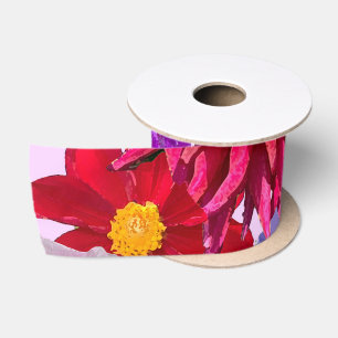 bloemlint, roze bloemlint, satijnen lint