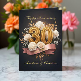 Bloemlint Smaragd Trouwjubileum Gouden 30 Jaar Kaart