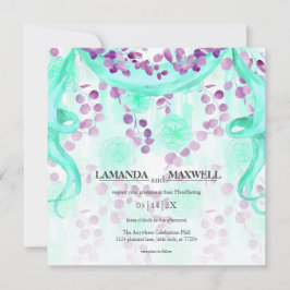 Bloemlint Turquoise Lint Handfasting Trouwdag Kaart