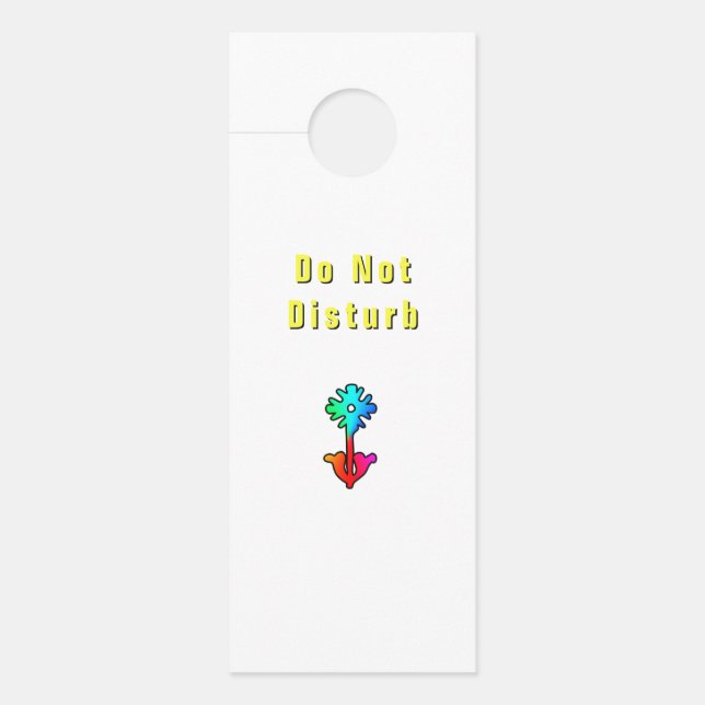 Bloemlogo Wit Niet Storen   Deurhanger (Voorkant)