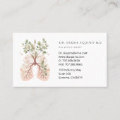 Bloemlongen Pulmonoloog Respiratoir Therapeut Visitekaartje (Voorkant)