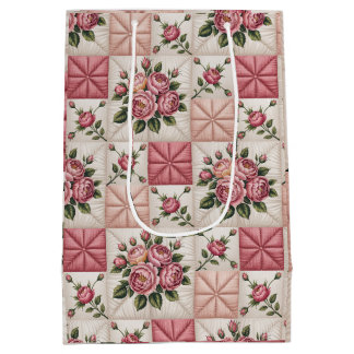 Bloemloos naadloos patroon, Roos naadloos patroon Medium Cadeauzakje