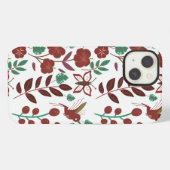 Bloemloos naadloos patroon vogels en vlinders iPhone hoesje (Achterkant horizontaal)