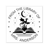 Bloemmaan Kat Boek Bibliotheek Leraar Zelfinktende Stempel (Design)