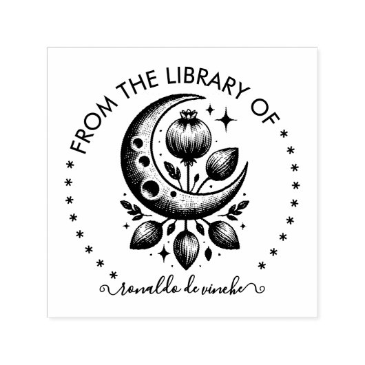  Bloemmaan uit de bibliotheek van Round Zelfinktende Stempel (Design)