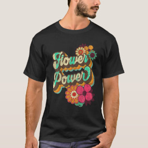 Bloemmacht 60s 70s Hippie Retro Groovy Positief T-shirt