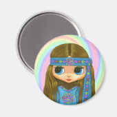 Bloemmacht Hippie Doll Magneet (Voorkant / Achterkant)