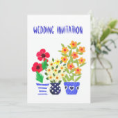  Bloemmacht Huwelijksuitnodiging Kaart (Staand voorkant)