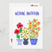  Bloemmacht Huwelijksuitnodiging Kaart (Voorkant / Achterkant)