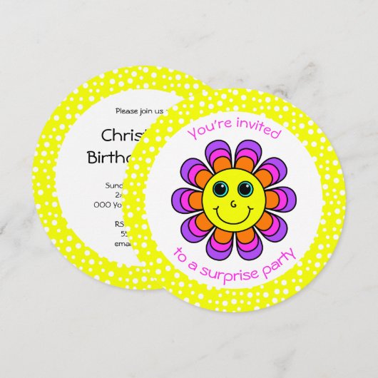 Bloemmacht Verjaardagsfeest Kaart (Voorkant / Achterkant)