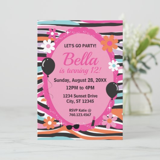 Bloemmacht Verjaardagsfeest Kaart (Staand voorkant)