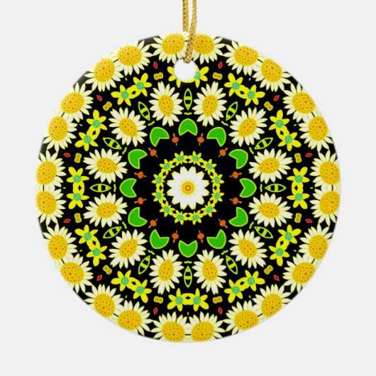 BloemMandala Keramisch Ornament (Voorkant)