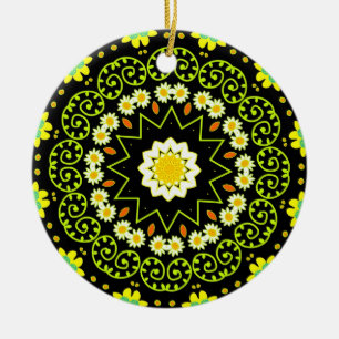 BloemMandala Keramisch Ornament