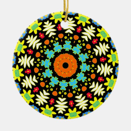 BloemMandala Keramisch Ornament (Voorkant)