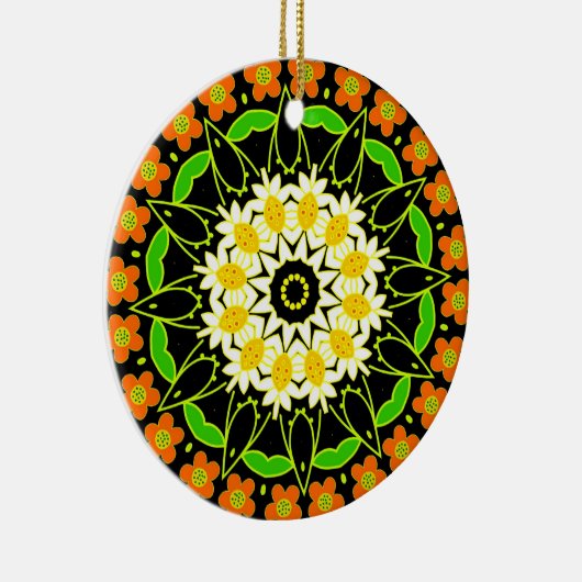 BloemMandala Keramisch Ornament (Rechts)