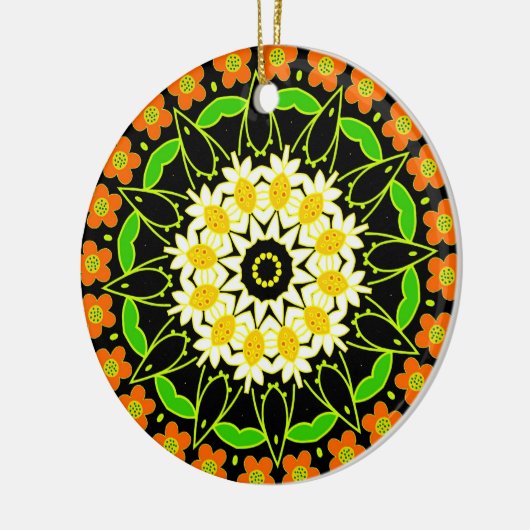 BloemMandala Keramisch Ornament (Links)
