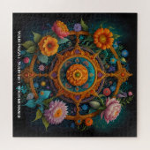 Bloemmandala van betovering legpuzzel (Horizontaal)